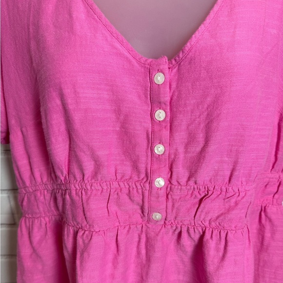 INGRID & ISABEL  Vibrant Pink Buttoned V-Neck Dress/size M - Picture 10 of 10